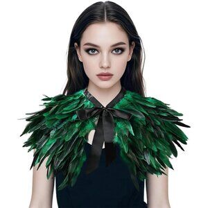 🆕Women Green Cape Shawl Witch Shoulder Wrap Cosplay Costumes Halloween